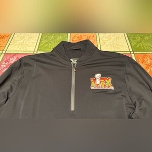 Super Bowl LIX Greyson Men's XL Extra Large Pullover 1/4 Zip Black Performance